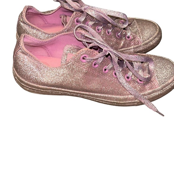 Converse Chuck Taylor All Star Lo pink Glitter sneakers size 9 sparkle - Picture 2 of 8